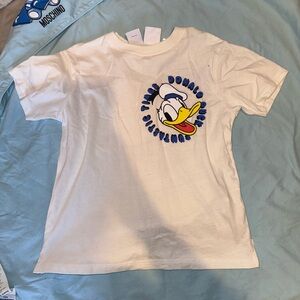 Zara White Tee with Donald Duck Design